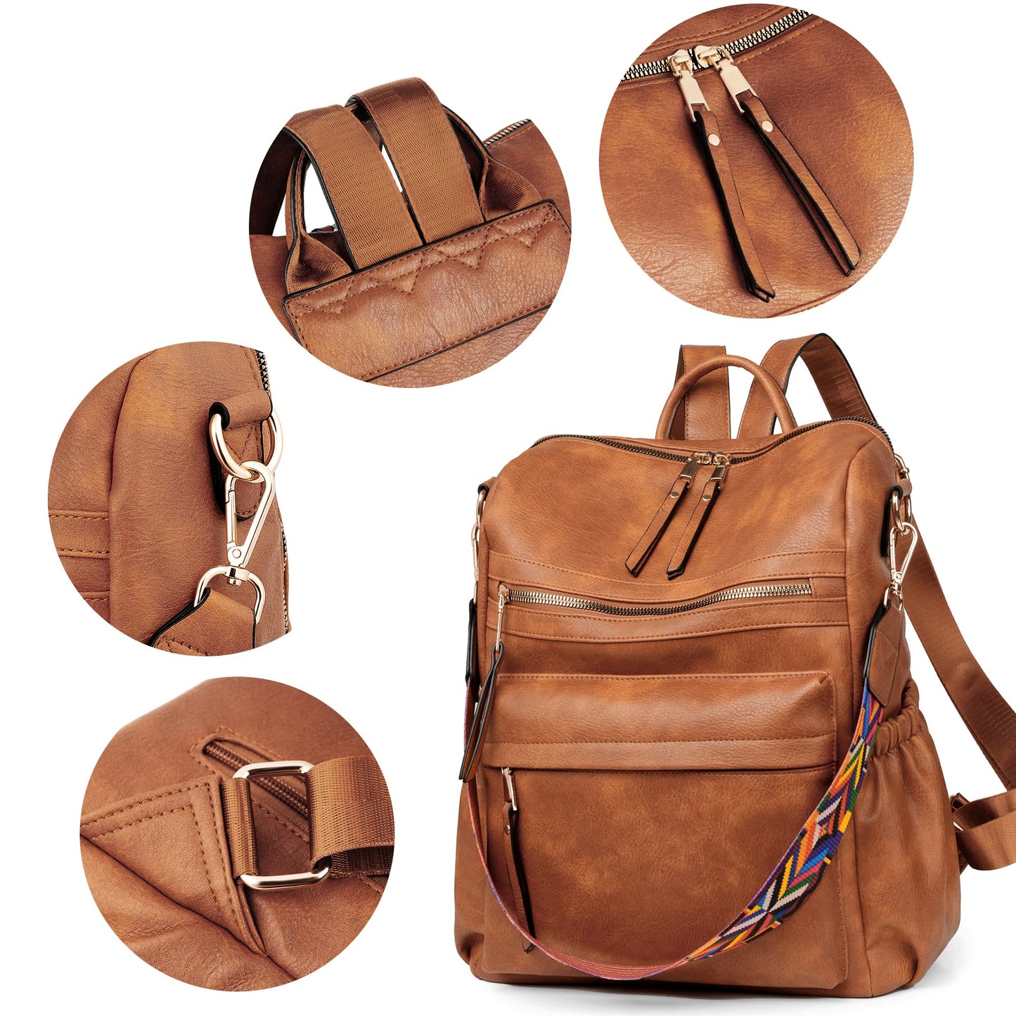 Dora & Liz Womens Backpack Purse Leather Fashion Travel Backpack Purse for Women Designer