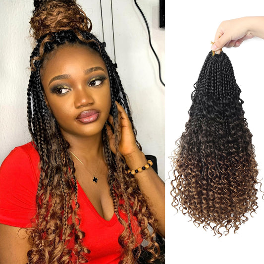 Goddess Box Braids Crochet Hair With Curly Ends 16 Inch Bohomian Box Braids Crochet Braids 8 Packs 3X Crochet Braids Synthetic Braiding Hair Extension Beauty and Personal Care Diha Default Title