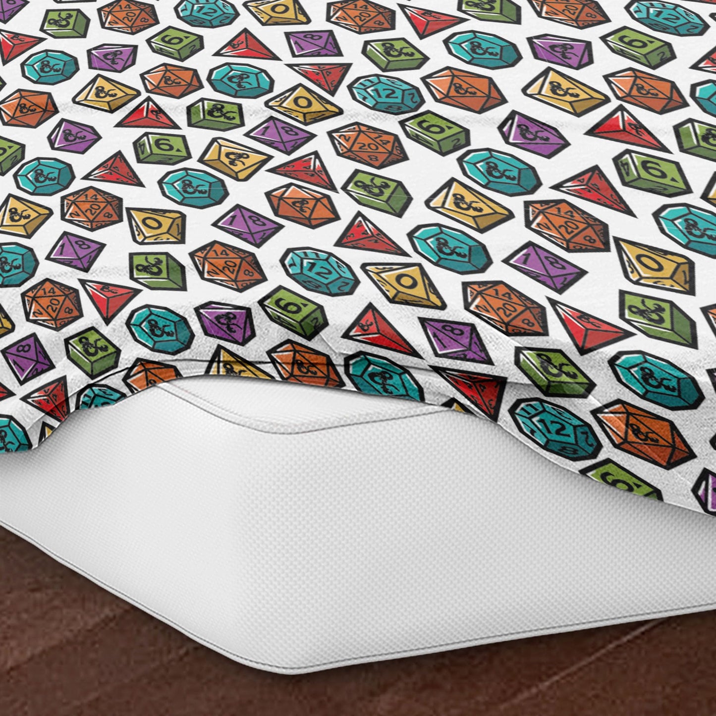 Northwest Dungeons & Dragons Roll The Dice 4 Piece Full Sheet Set, Officially Licensed Game-Themed Microfiber, Includes Fitted Sheet, Flat Sheet, and