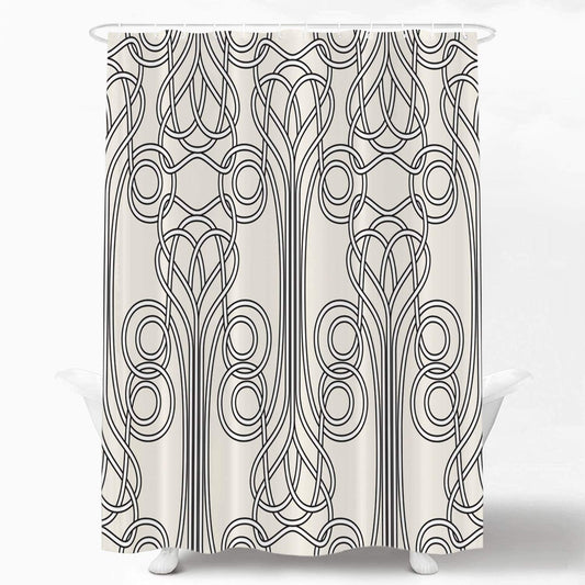 Shrahala Art Nouveau Modern Decorative Shower Curtain - Vintage Jugendstil Design for Bathroom Stalls, Bathtubs - Waterproof, Funny With Grommets…