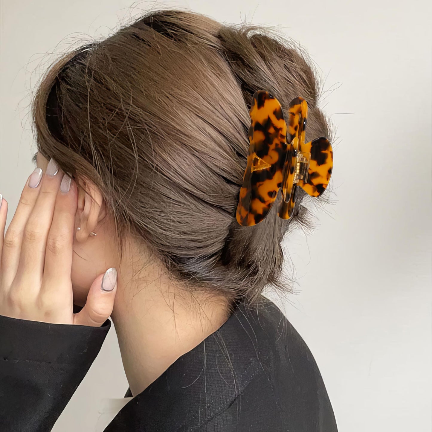 Fohufo Initial Cute Hair Clips - Tortoise Shell Letter Elegant Hair Claw Clips, Glitter Claw Clips Durable Hair Clips, Wedding Gift, Bridesmaid Gifts Beauty and Personal Care Fohufo