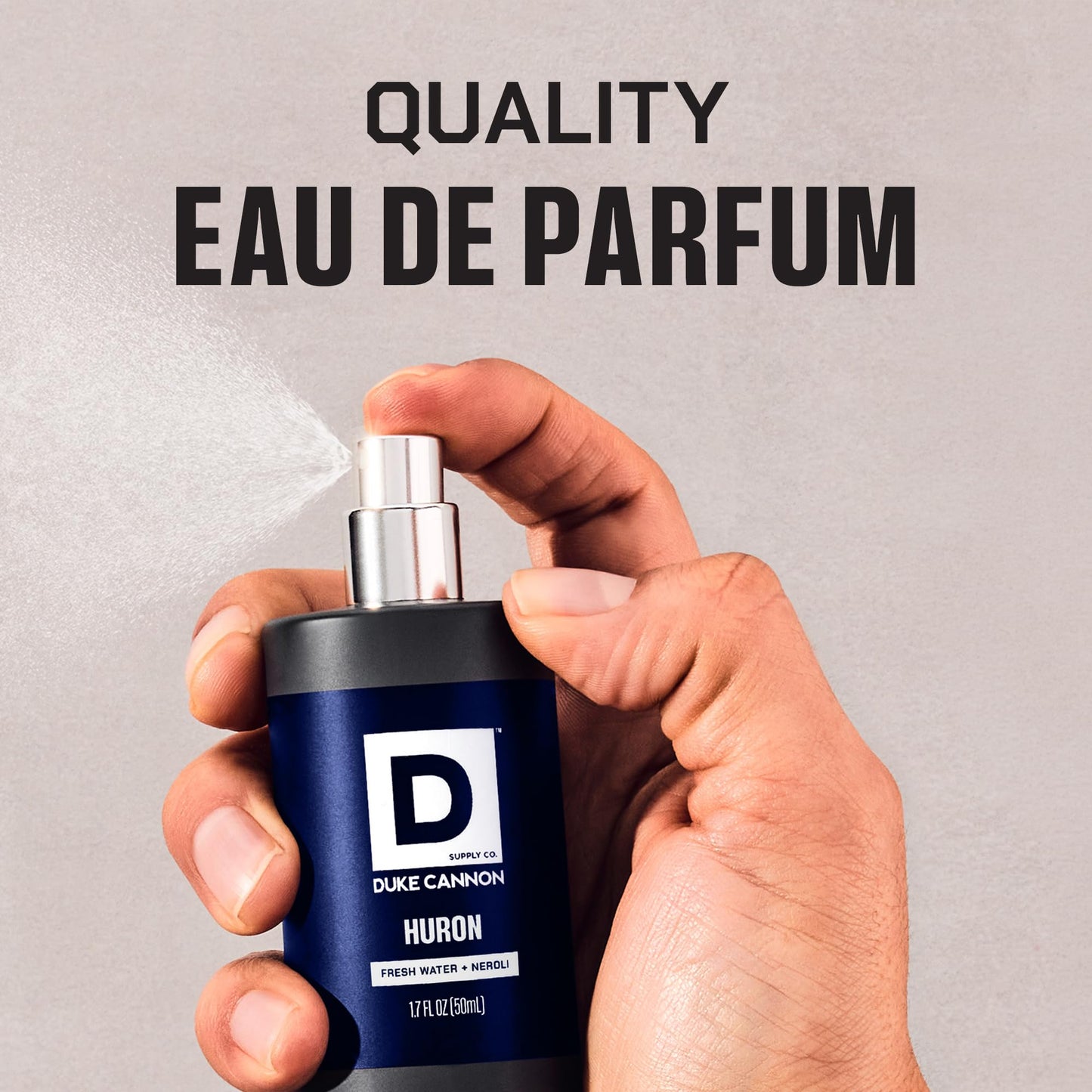 Duke Cannon Proper Cologne Huron | Men's Eau de Parfum | Fresh Water and Neroli | Aquatic, Fresh, Long-Lasting Scent | 1.7 fl oz