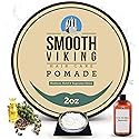Smooth Viking Medium Hold & High Shine Pomade - Water Based Hair Cream for Curly, Thick & Straight Hair - Men's Hair Product - Made in USA, 2oz