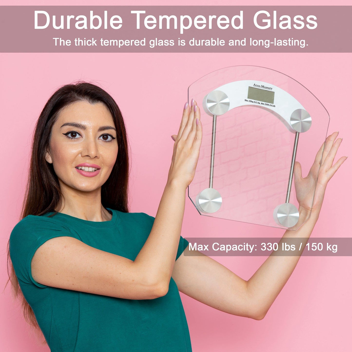 Accu-Measure Digital Scale - Accurate and Precise - Bathroom and Home Scale - Track Your Progress - Easy to Store - Up to 400 Pounds