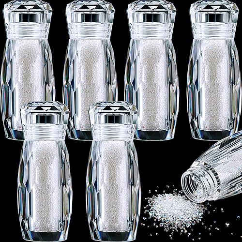 Blulu 18000 Pcs Tiny Nail Rhinestones 0.8/1.2mm Nail Charms Micro AB Glass Gems Iridescent Crystal Pixie Caviar Bead Diamonds Gravel for Art Manicure