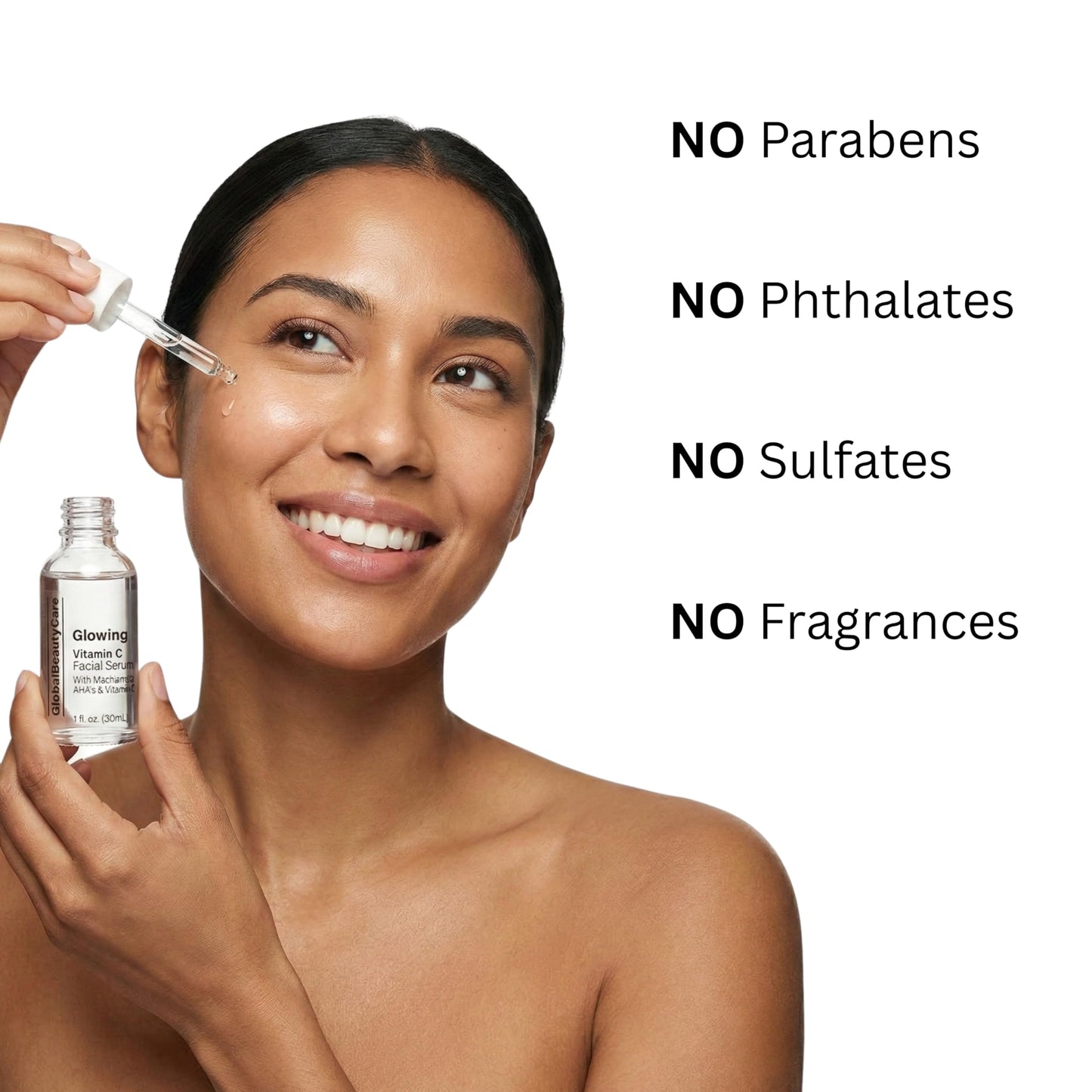 Global Beauty Care Glowing Vitamin C Facial Serum Radiance Boosting Face Serum to Help Improve Appearance of Dark Spots with Niacinamide, AHA