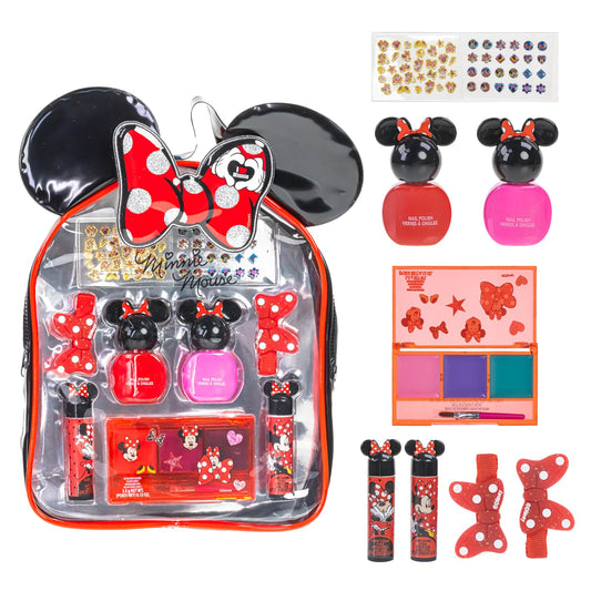Disney Minnie Mouse - Townley Girl Cosmetic Makeup Gift Bag Set includes Lip Gloss, Nail Polish & Hair Accessories for Kids Girls, Ages 3+ perfect