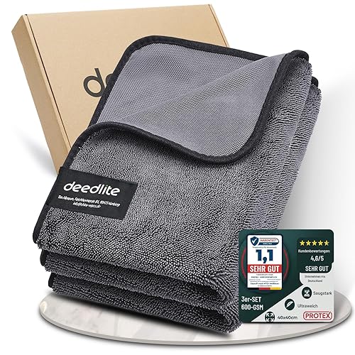 Deedlite Shiny Bath Wipes Shower Cleaning Cloths, Premium Car Drying Towel | Ultra Absorbent Twisted-Loop Design| Microfiber Towel for Car, Shower…