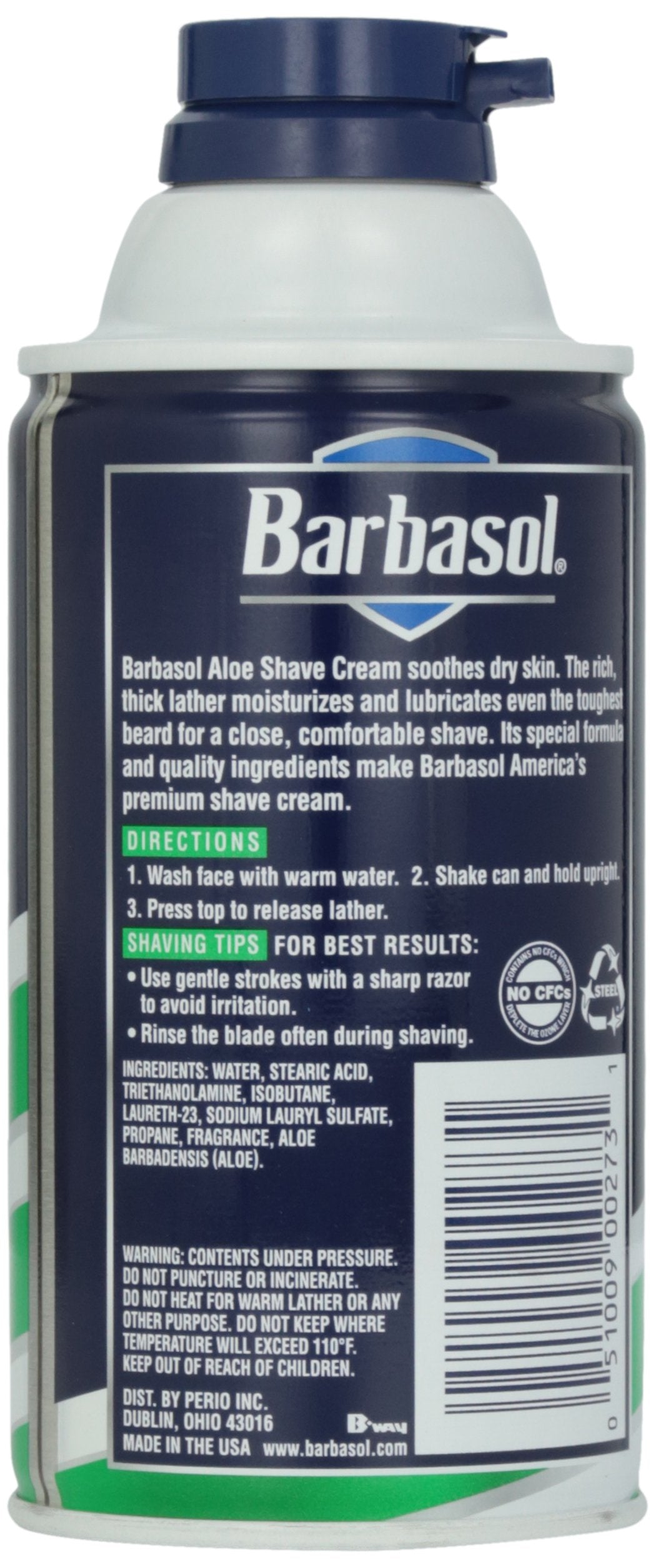 Barbasol Soothing Aloe Thick & Rich Shaving Cream 10 Oz (2 Pack)