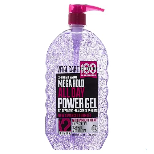 Vital Care All Day Spiking Hair Gel, (40 Fl. Oz), Mega Hold, Non-Sticky, Protein and Vitamin B5 Enriched Product for Men & Women