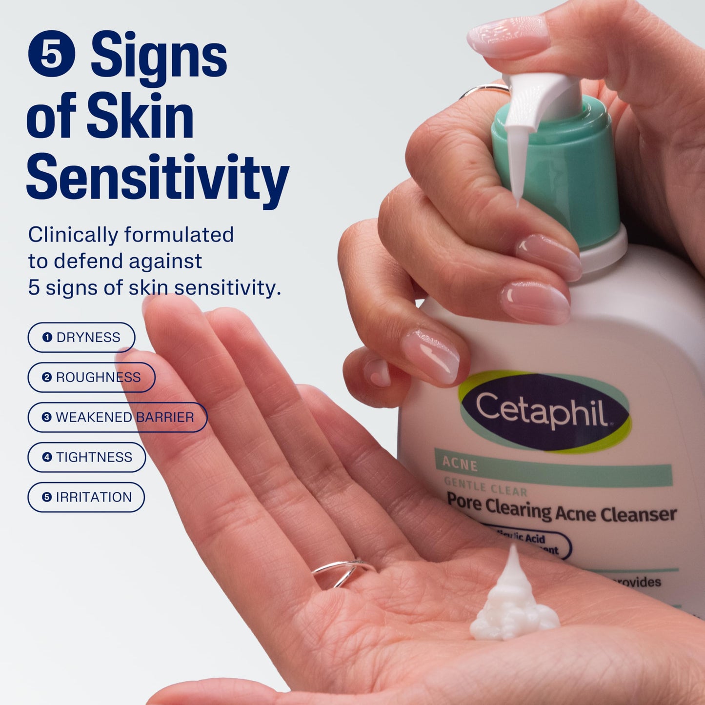 Cetaphil Gentle Clear Pore Clearing Acne Cleanser, Foaming Gel Cleanser for Sensitive, Acne-Prone Skin, 8 Fl Oz Pump Bottle, 2% Salicylic Acid, Gently