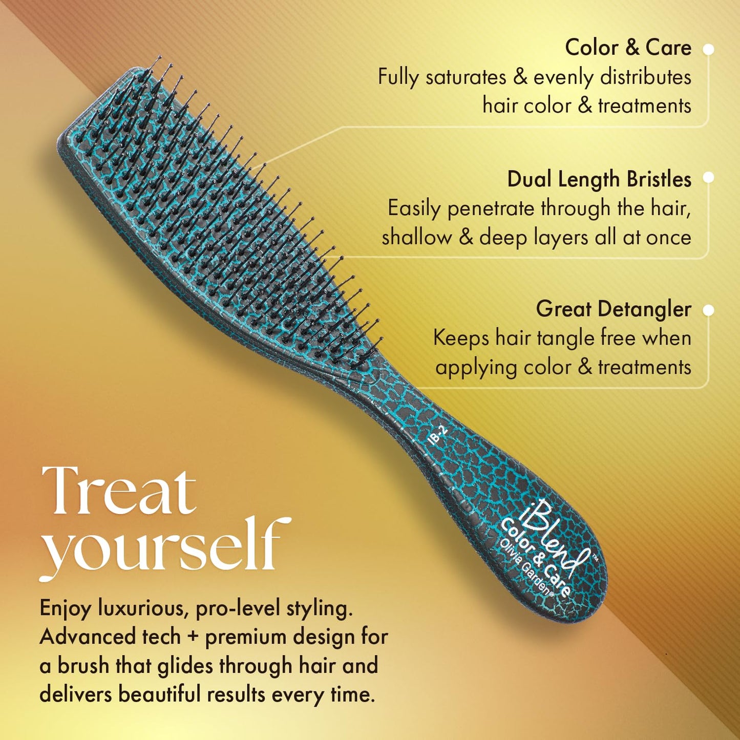 Olivia Garden iBlend Hair Brush For Color & Treatments IB-2 (Teal)