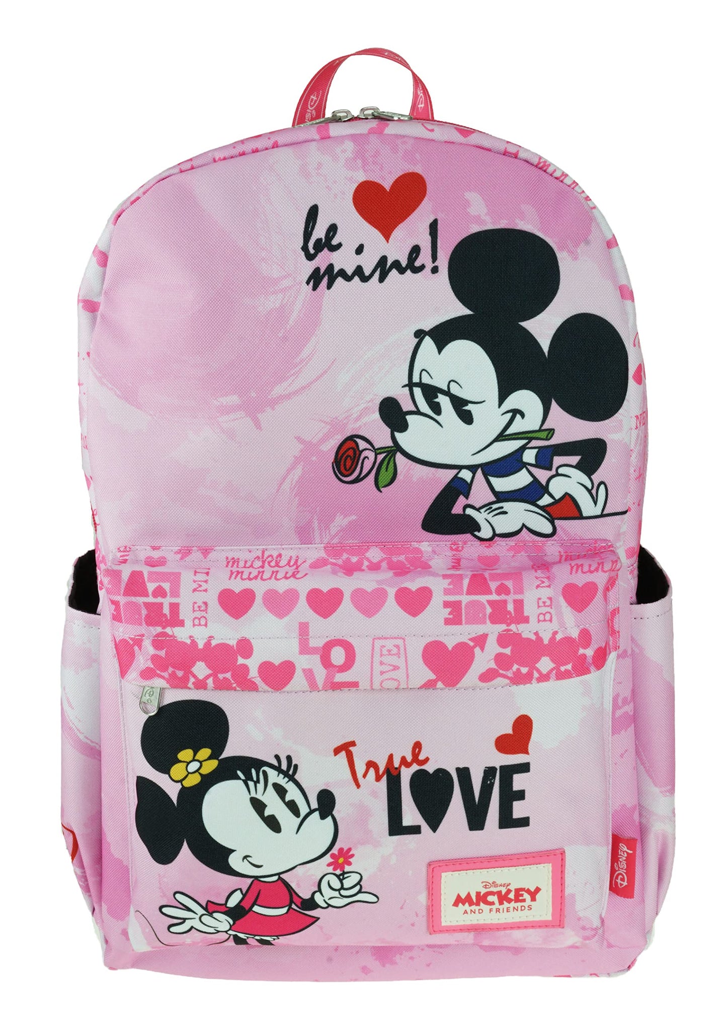 Classic Disney Mickey and Minnie Backpack with Laptop Compartment for School, Travel, and Work, (A22200-Mickey and Minnie)
