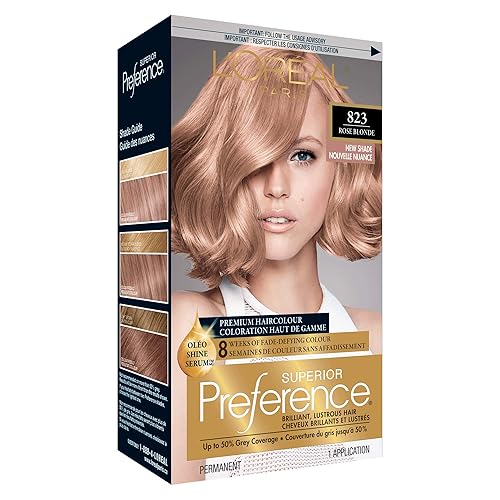 L'Oreal Paris Superior Preference Fade-Defying + Shine Permanent Hair Color, 8RB Medium Rose Blonde, Pack of 1, Hair Dye