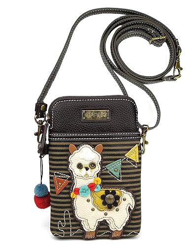 Chala Handbags Llama Striped Cellphone Crossbody Handbag - Llama Collector 5" x 7.5" x 1"