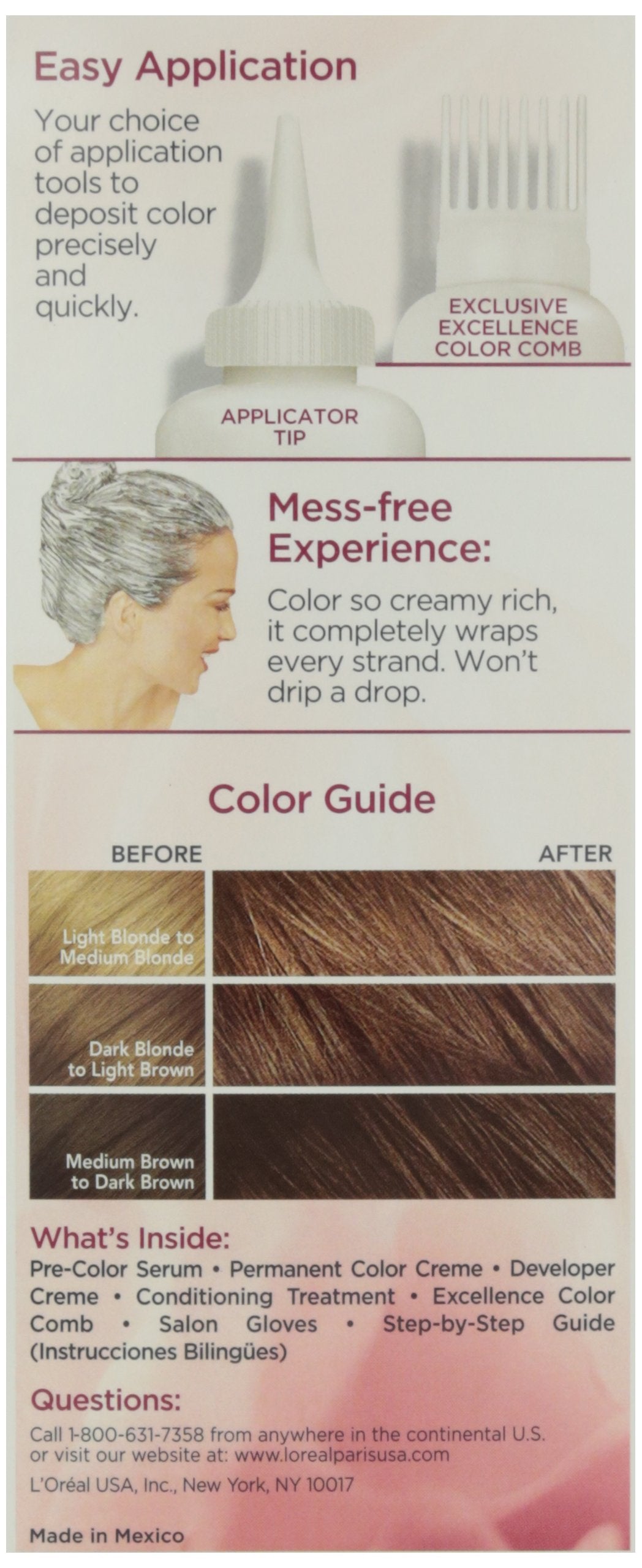 L'Oreal Paris Excellence Creme Triple Protection Color - 6RB Light Reddish Brown - Warmer for Unis