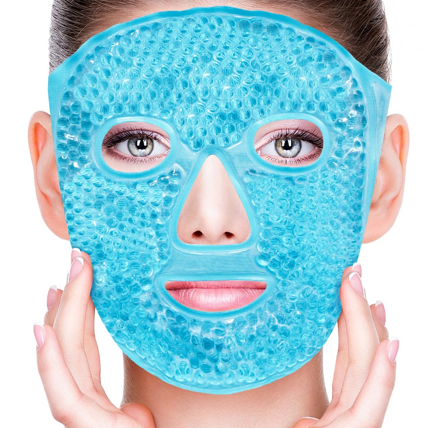 CONBELLA Cold Face Eye Masks Ice Face Mask Hot Cold Compress For Dark Circles, Puffiness, Migraines, Headache, Stress, Redness, Cooling Face Masks