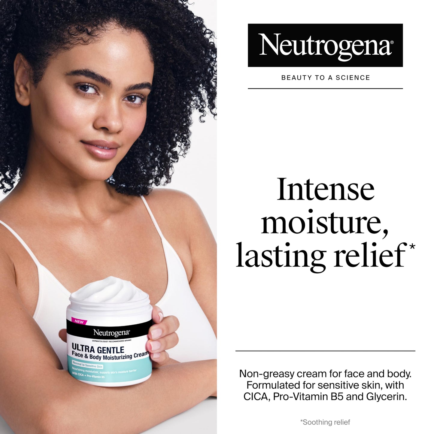 Neutrogena Ultra Gentle Face & Body Moisturizing Cream, Nourishing Face & Body Lotion Moisturizer for Normal to Sensitive Skin Leaves Skin Feeling