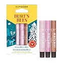 Burt's Bees Kissable Color Frosty Collection Lip Shimmer Gift Set, Champagne, Guava and Caramel Tinted Lip Shimmer, Natural Origin Lip Care, 3 Tubes