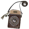Chala Bohemian Cellphone Crossbody Handbag - Convertible Strap (Dark Brown)