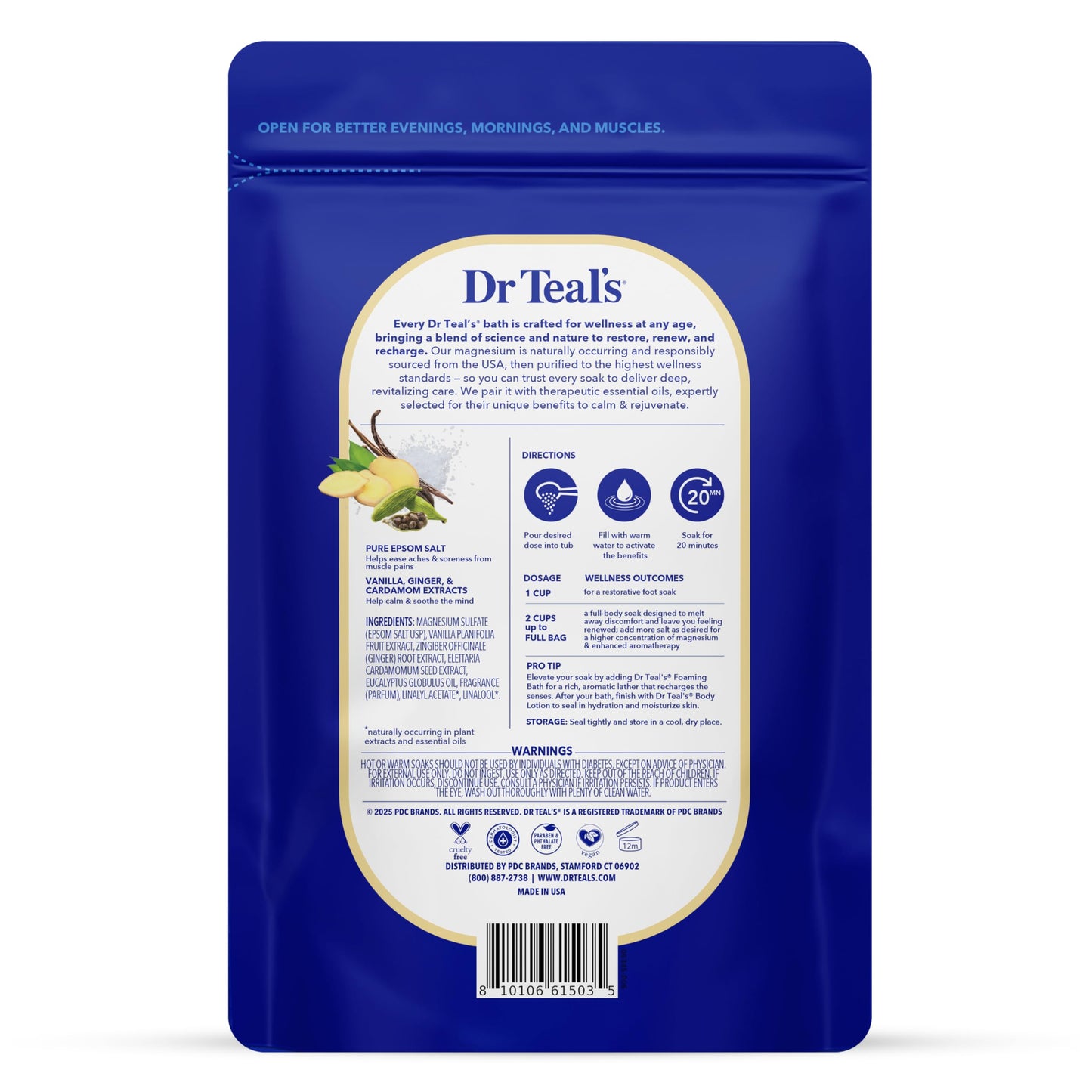 Dr Teal's Epsom Salt Magnesium Soak, Vanilla Comfort, 3 lbs (Pack of 4) Beauty and Personal Care Dr Teal's