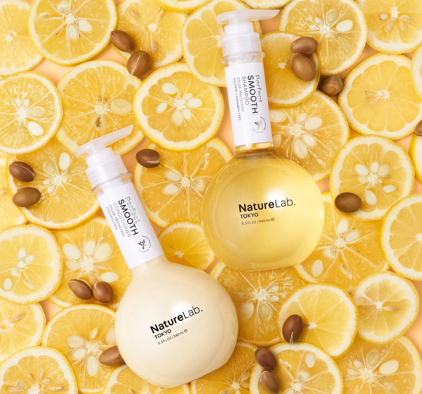 NatureLab.TOKYO Perfect Smooth Shampoo & Conditioner Duo - Japanese Shampoo and Conditioner for Dry, Frizzy Hair - Calms Scalp & Tames Strands from