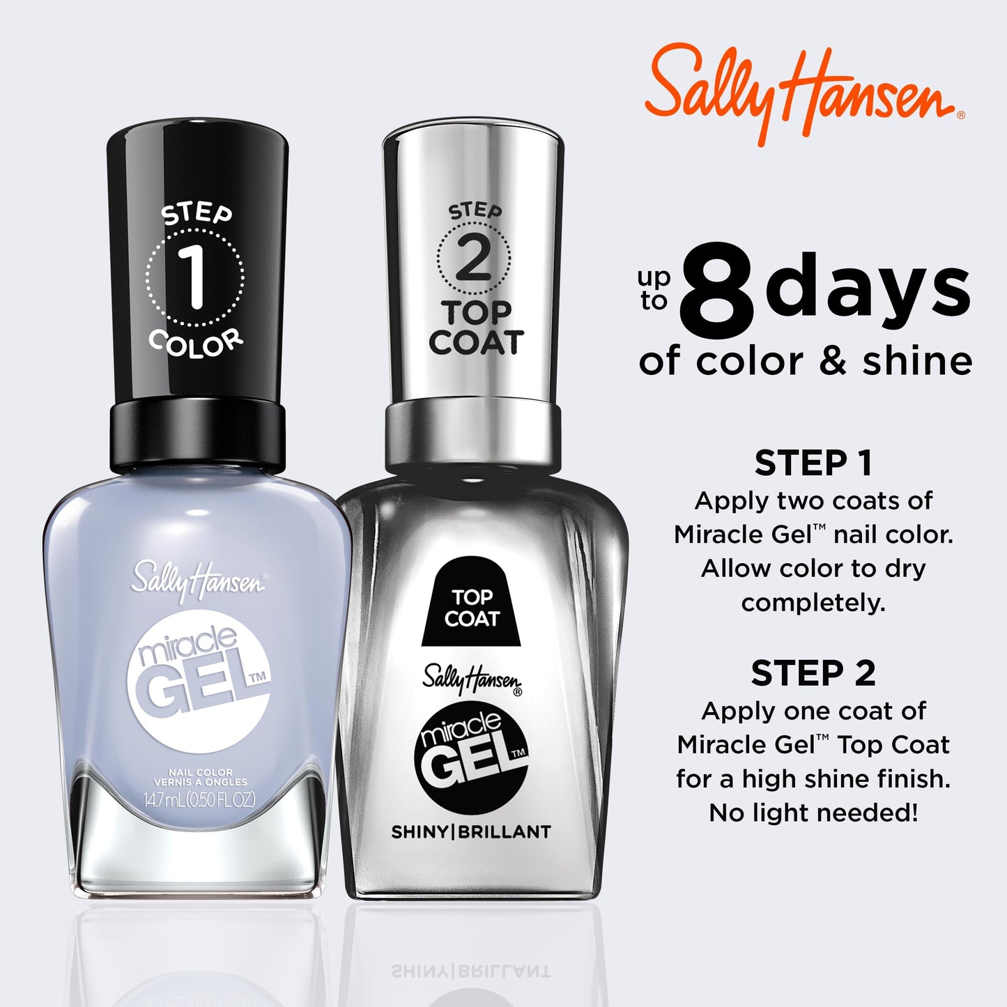Sally Hansen Miracle Gel Salon Quality Nail Polish | Gel-Like Formula, Two-Step System, No UV Light Needed, Long Lasting | Semi-Opaque, Glossy | 582 Beauty & Personal Care Sally Hansen