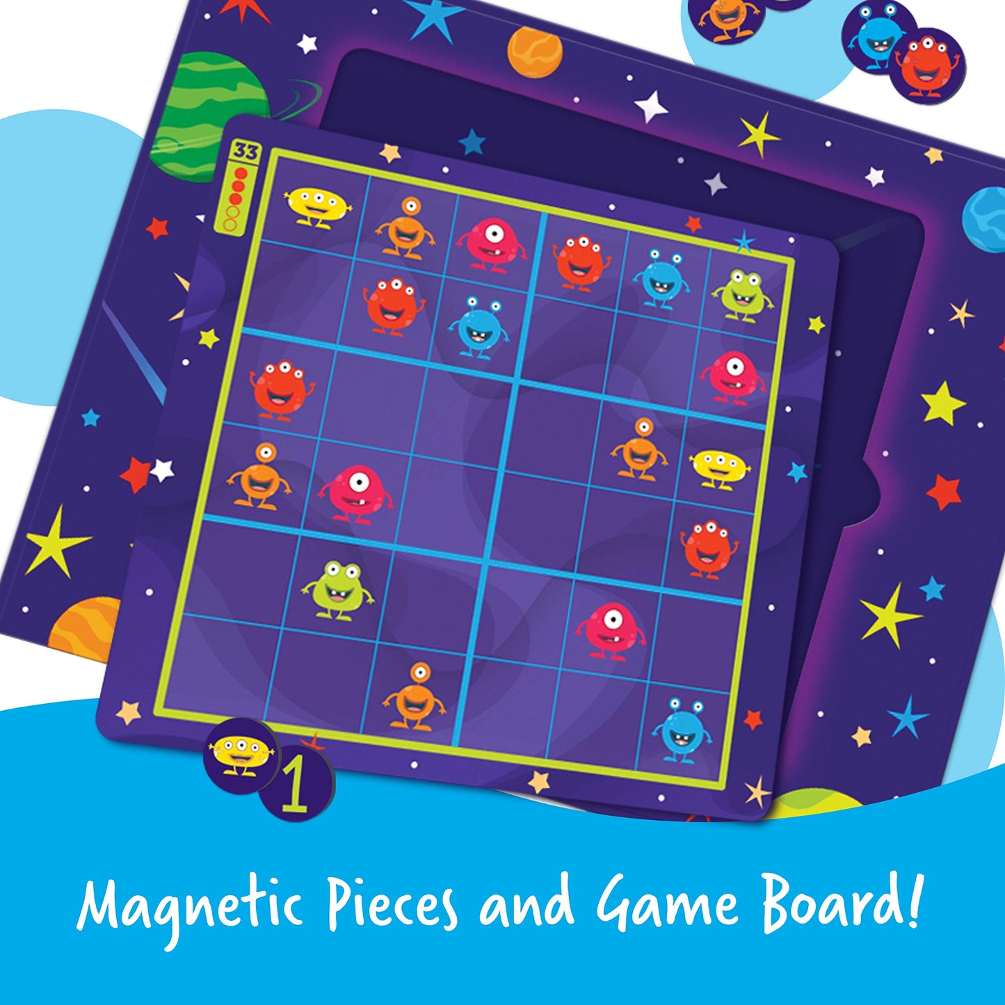 Learning Resources Magnetic Space Sudoku - 72 Pieces, Ages 4+ Space Games for Kids, Sudoku for Kids
