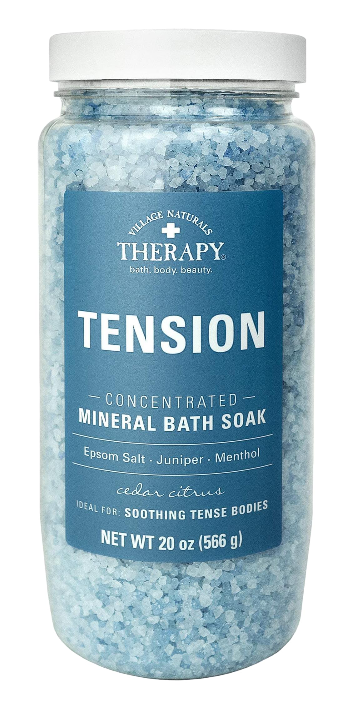 Village Natruals Mineral Bath Soak Tension Cedar Citrus 20 Ounce (591ml) (Pack of 2)