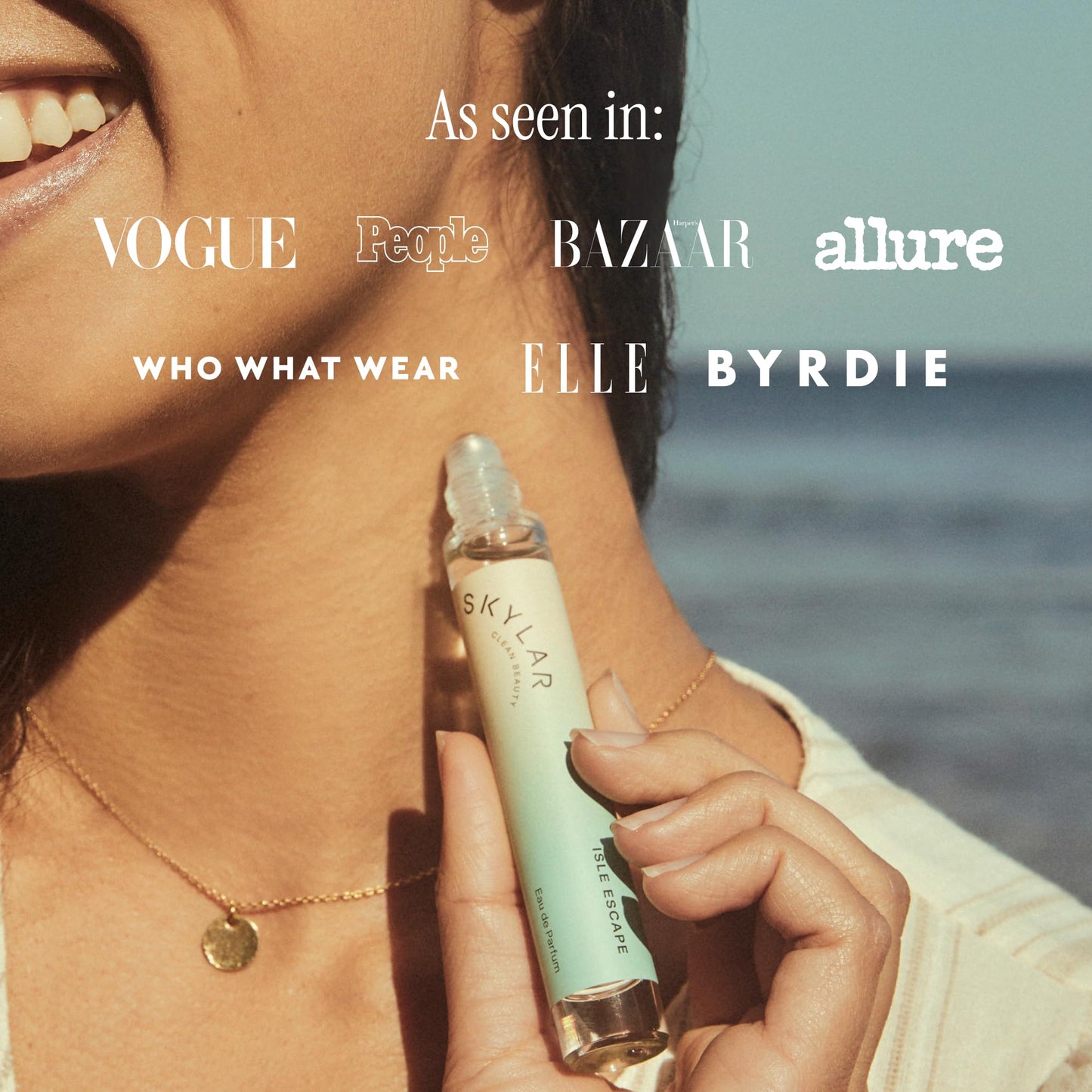 Skylar Isle Escape Eau de Parfum 0.33oz – Clean, Hypoallergenic Vegan Perfume for Women & Men, Fresh Scent with Bergamot, Cardamom & Sandalwood