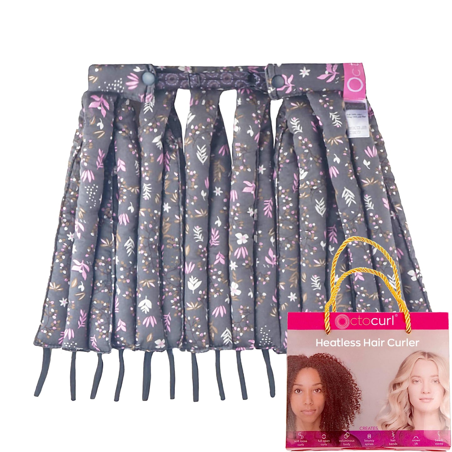 Octocurl Heatless Curls Headband - Hair Curlers to Sleep In - Heatless Curlers for Medium Length Hair (Cotton - Lilac)