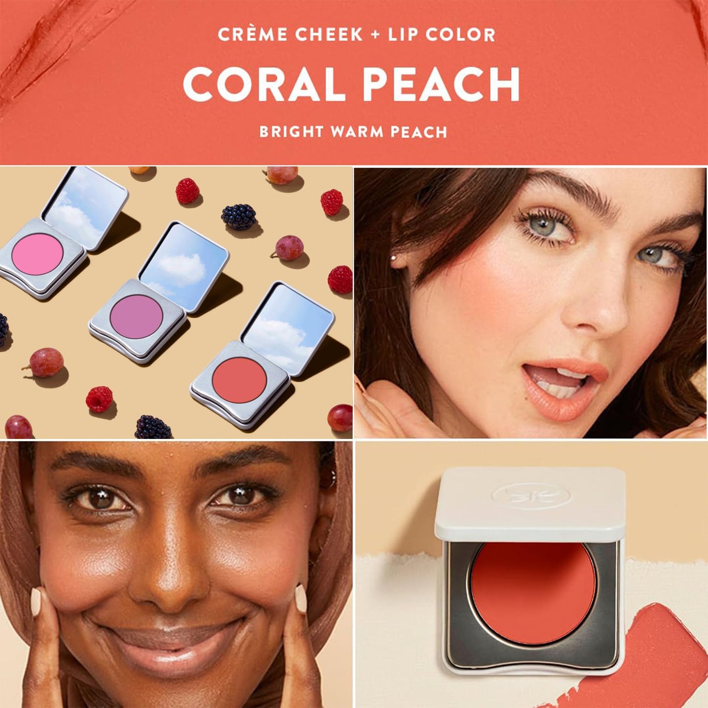 Honest Beauty 2-in-1 Creme Cheek Blush + Lip Color | EWG Verified, Vegan + Cruelty Free | Cotton Candy, .1 oz