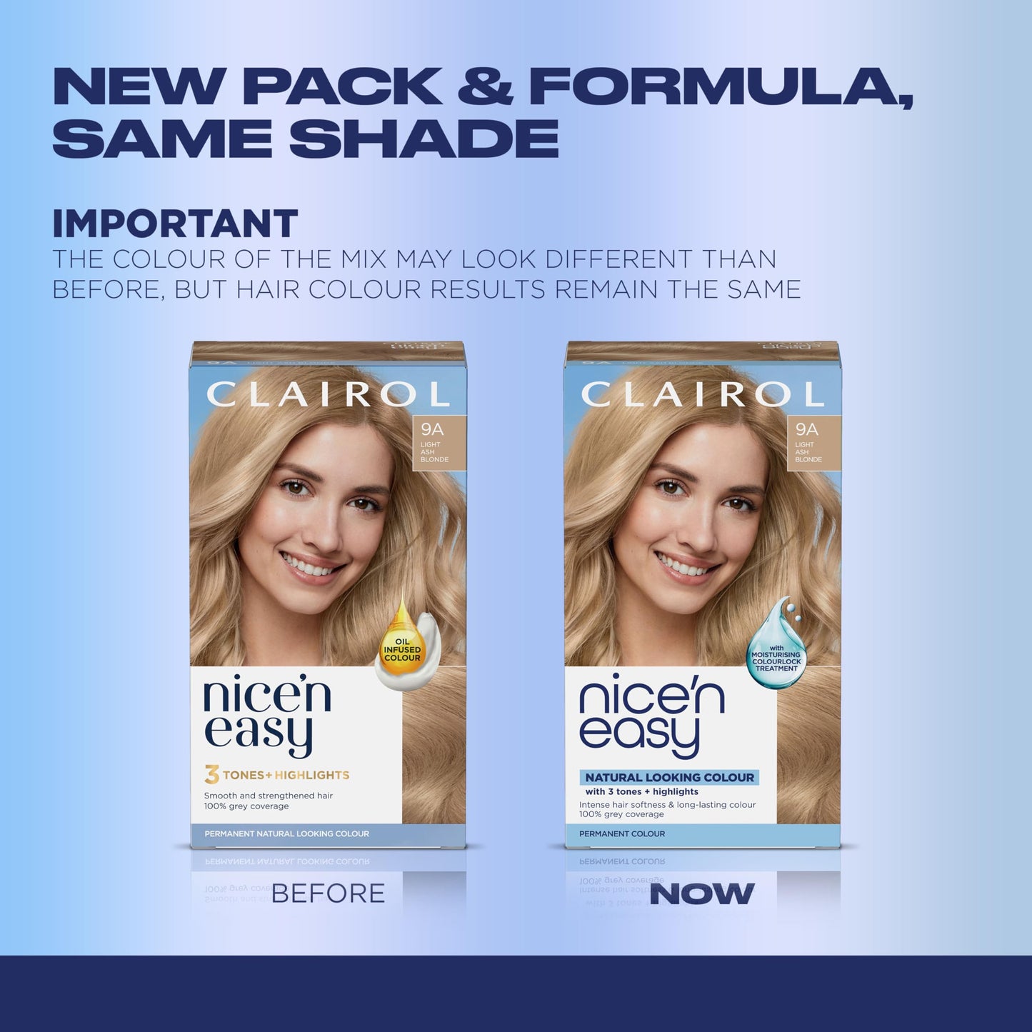 Clairol Nice'n Easy Permanent Hair Dye, 9A Light Ash Blonde Hair Color, 3 Count
