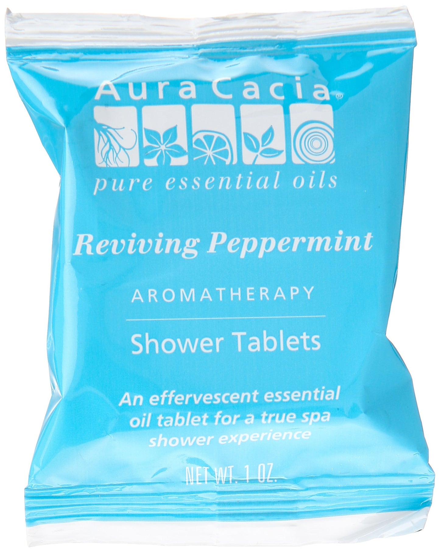 Aura Cacia Aromatherapy Shower Tablets, Reviving Peppermint 3 ea (Pack of 4)