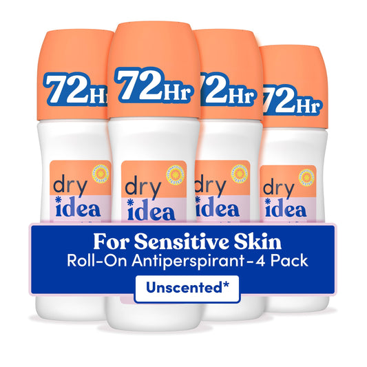 Dry Idea Unscented Roll On Deodorant & Antiperspirant for Women - Hypoallergenic for Sensitive Skin, 2X Longer Sweat Protection*, 72Hr Odor Control Beauty and Personal Care Dry Idea