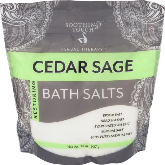 Soothing Touch Cedar Sage Restoring Bath Salts Pouch 32 Oz Beauty and Personal Care Soothing Touch