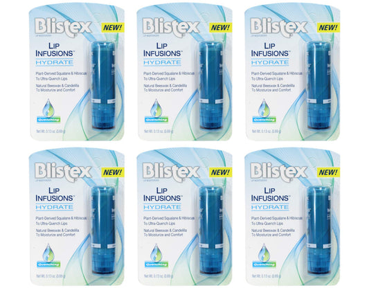Blistex Lip Infusions Hydrate Lip Moisturizer 0.13 Ounce (6 Pack)