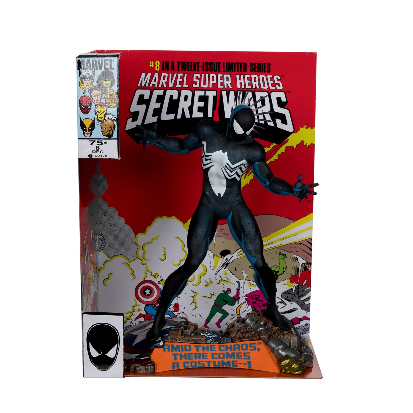 McFarlane Toys - Marvel Spider-Man 1:6th Scale Collectible with Scene & Comic (Marvel Super Heroes Secret Wars #8)