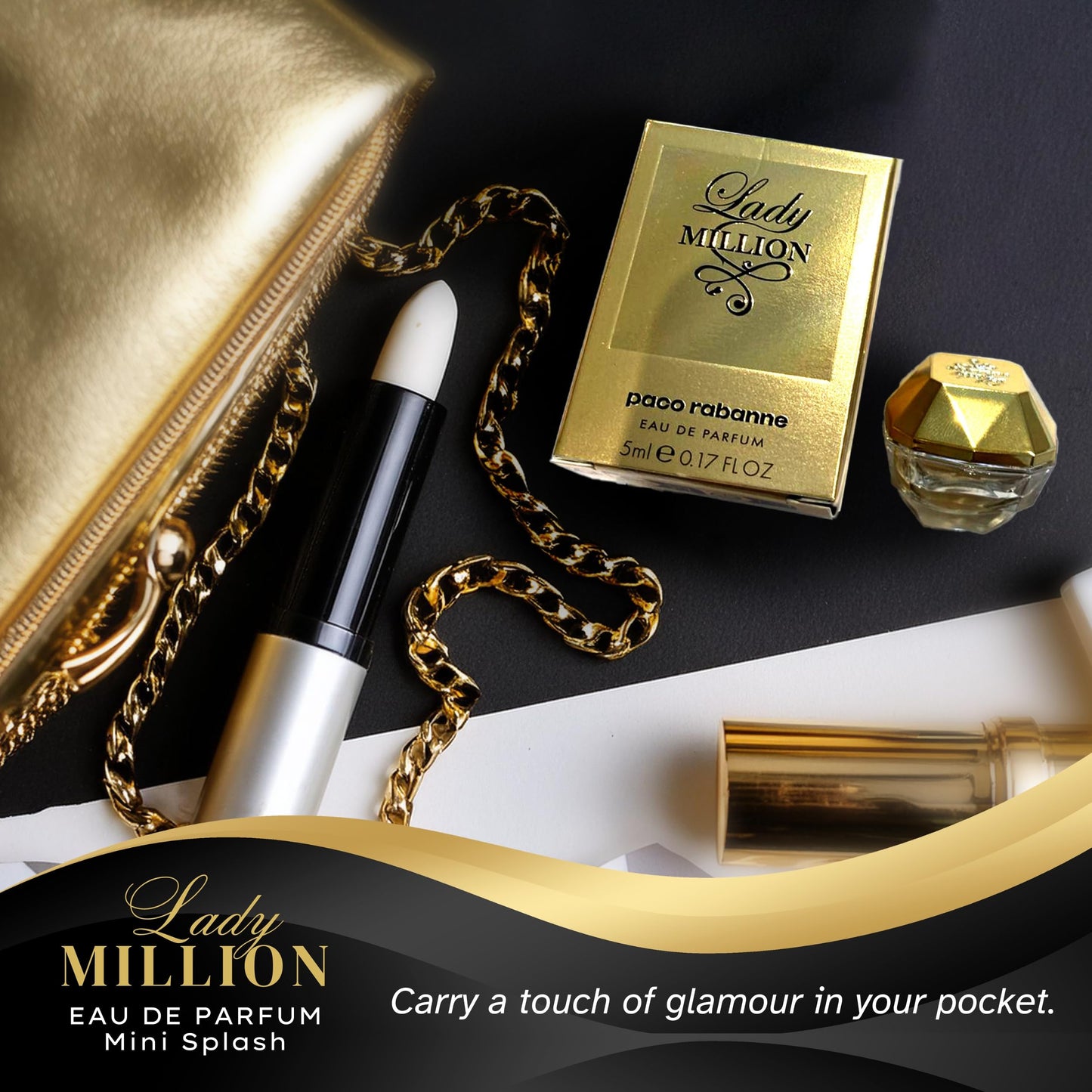 Lady Million Perfume for Women Mini Splash EDP 0.17 Fl oz