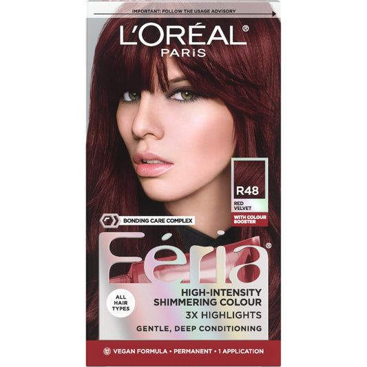 L'Oreal Paris Feria Multi-Faceted Shimmering Color Power Red Intense Deep Auburn, R48