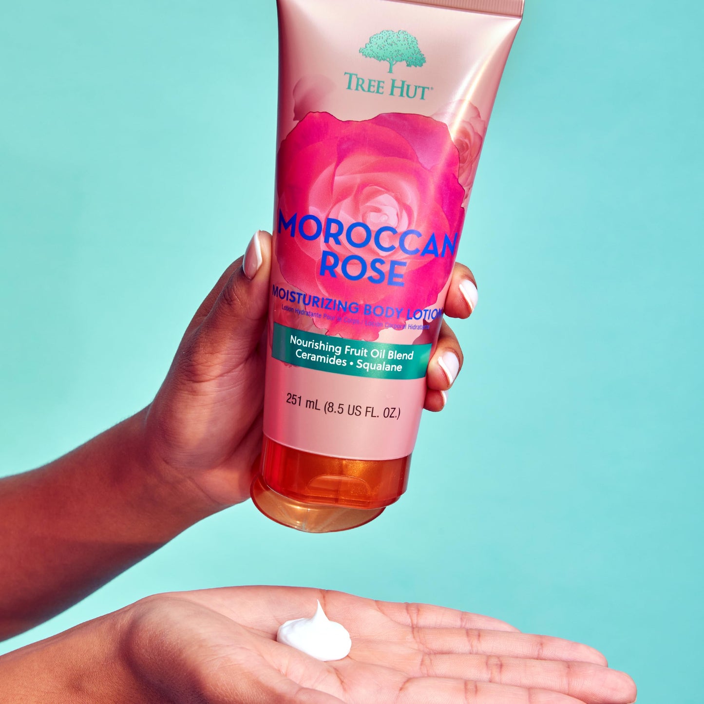 Tree Hut Moroccan Rose Moisturizing Body Lotion, Ceramide and Squalene Formula Helps Protect Skin, Long-lasting Hydration Leaves Skin Feeling Soft