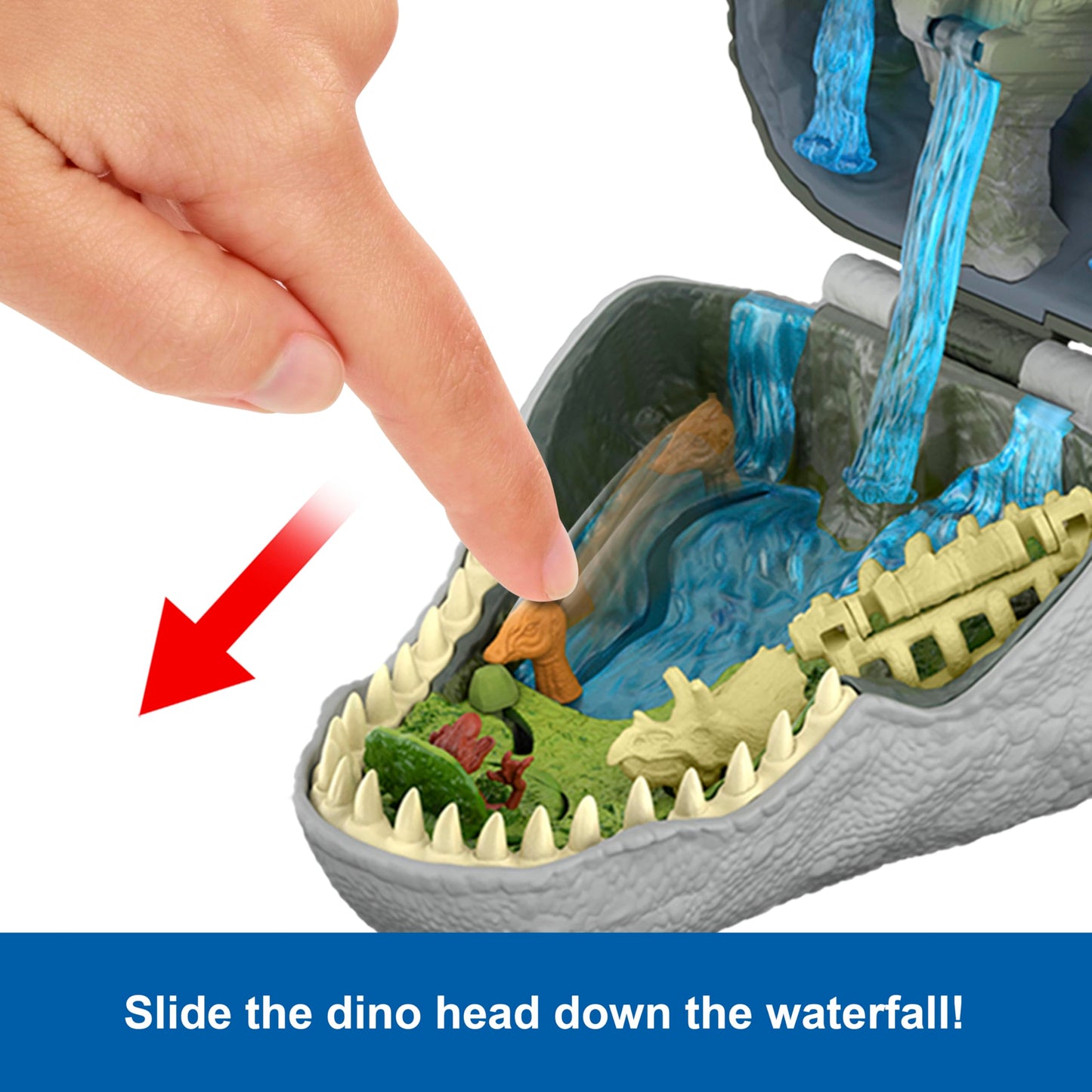 Mattel Jurassic World Rebirth Micro Adventure Playset, Tyrannosaurus Rex Head Opens to 4 Interactive Features, 3 Micro Figures, T. Rex Dinosaur Toy