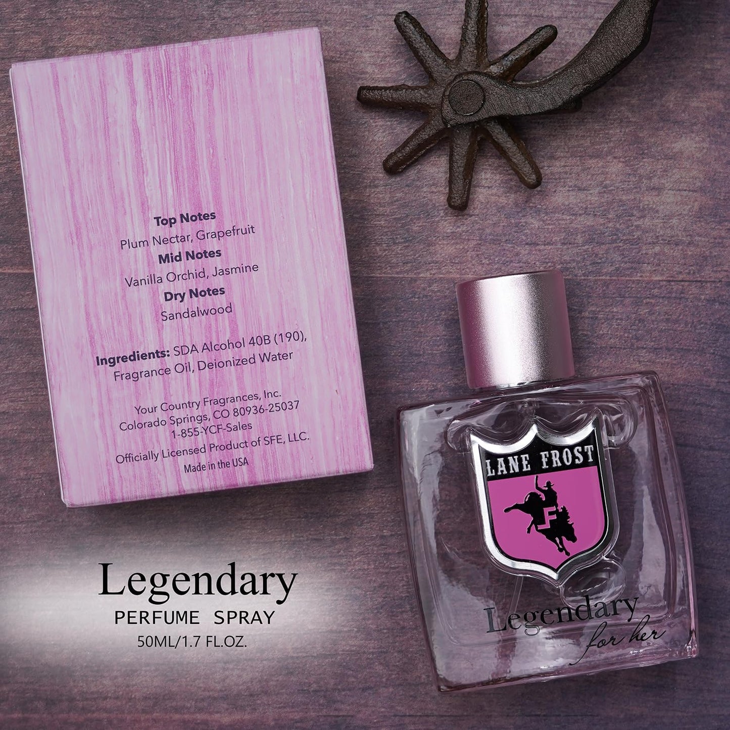 Lane Frost Legendary For Her Perfume - Western-Inspired Women’s Fragrance with Plum, Vanilla, and Amber - Long Lasting Feminine Perfume Spray - Modern