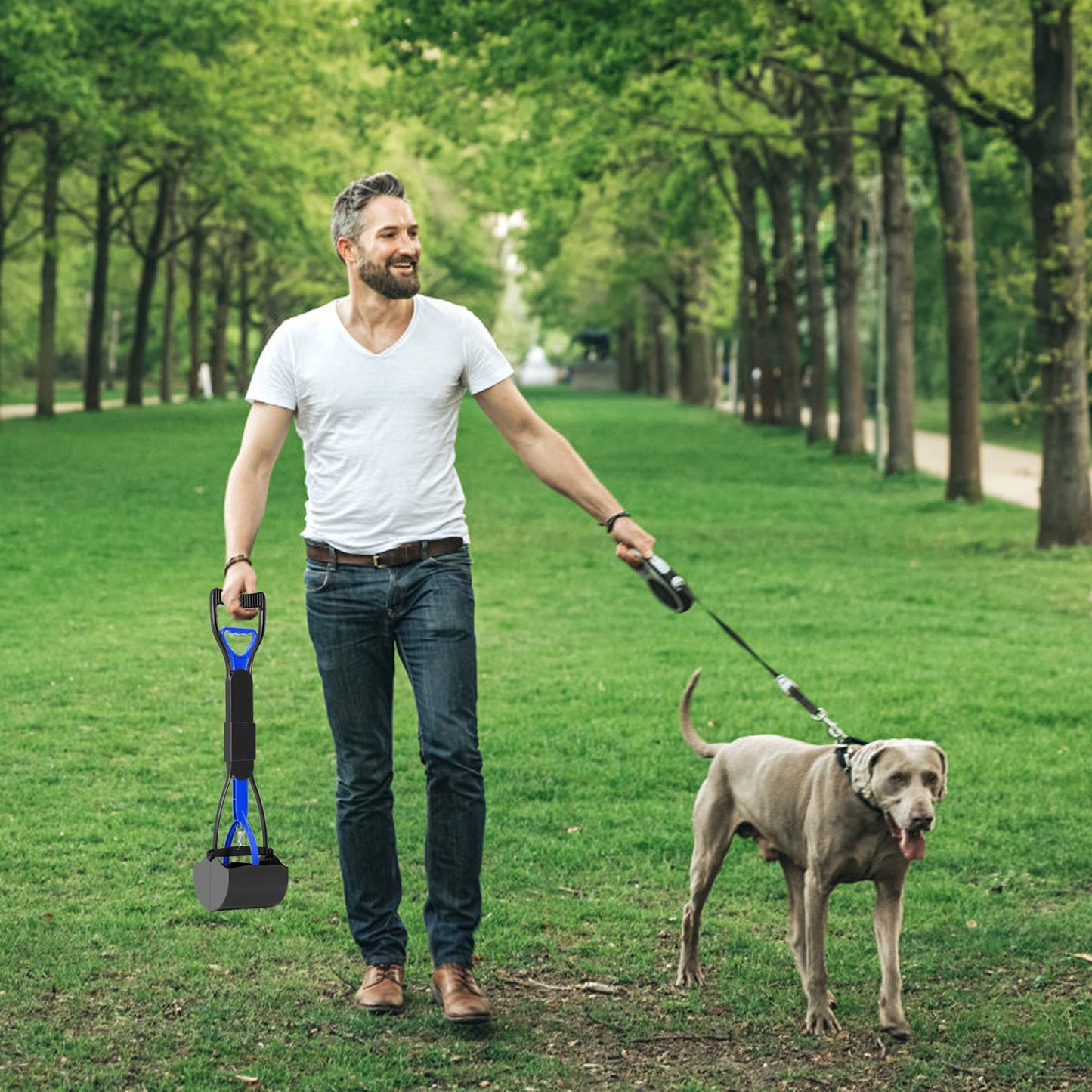 UPSKY Pooper Scooper for Large Small Dogs, Folding Dog Poop Scooper, Durable Spring and Premium Materials，Easy to Use for Dirt, Gravel Pick Up Shovel