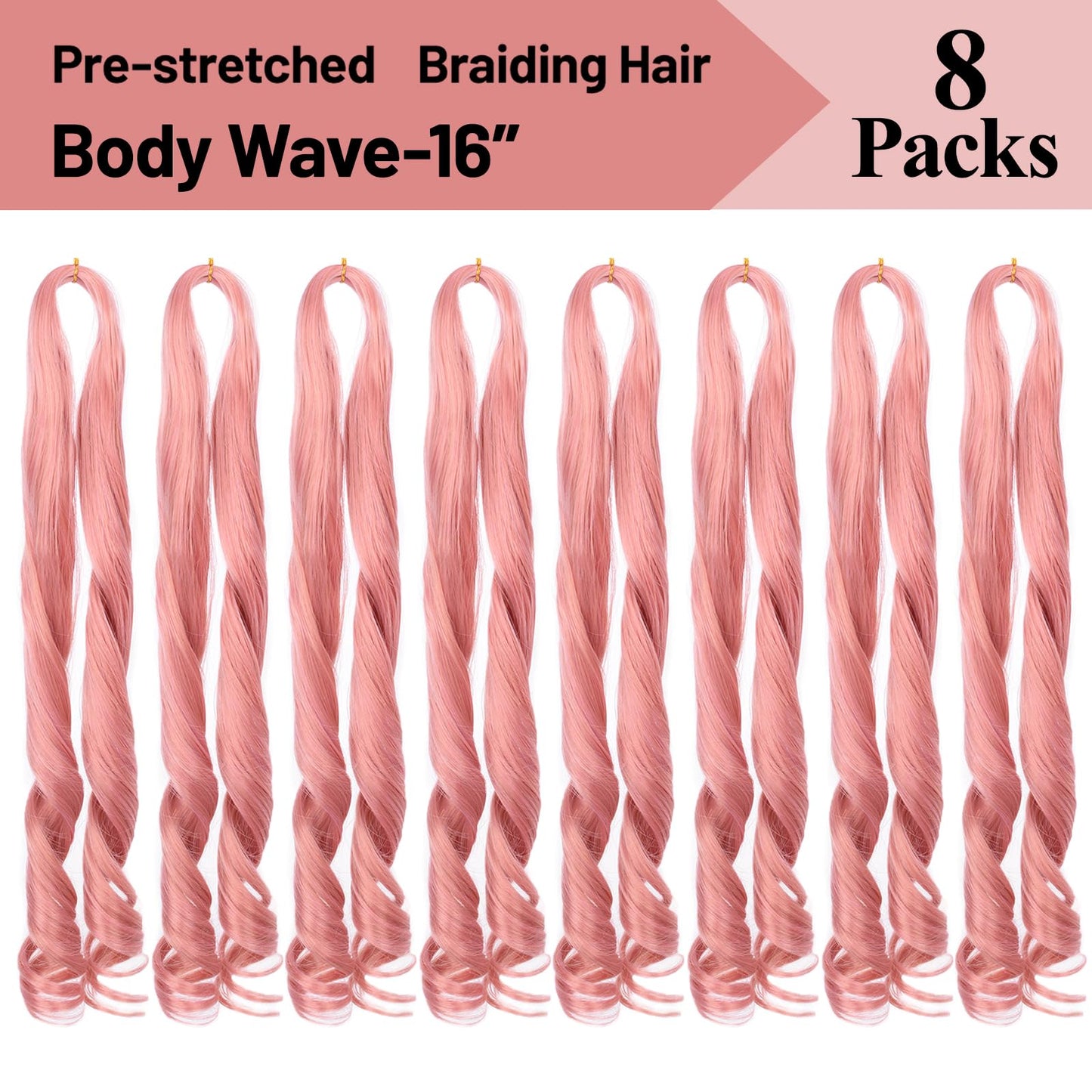 Ombre Pink French Curl Braiding Hair 16 Inch 75g/Pack Curly Crochet Hair Beauty and Personal Care Luoyudu