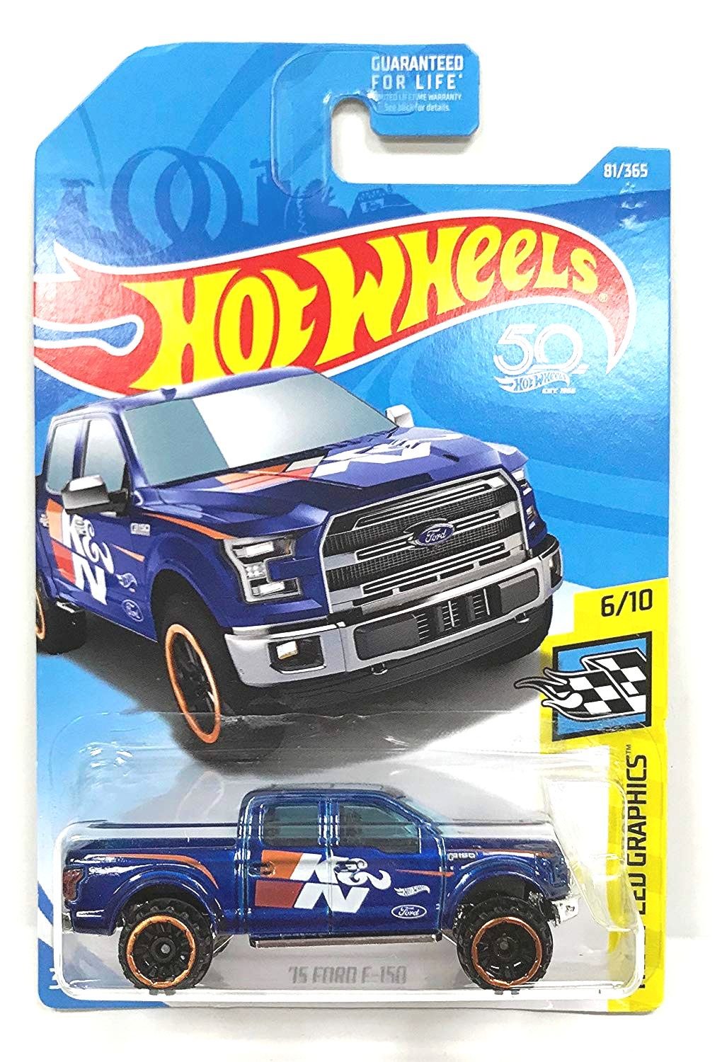 Hot Wheels 2018 50th Anniversary HW Speed Graphics '15 Ford F-150 81/365, Blue