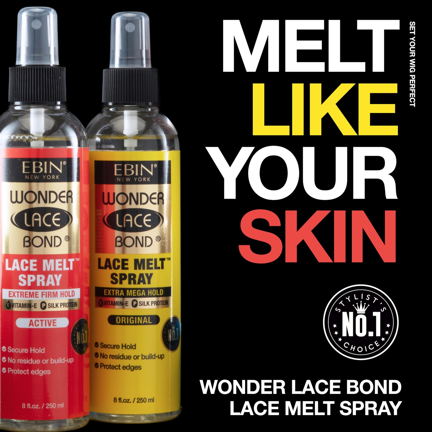 Wonder Lace Bond Melt Spray 3.39 Fl Oz / 100 ml - Extra Mega Hold (Original) | Flawless,Natural, and Sea mleass finish, No Reside, Long Lasting