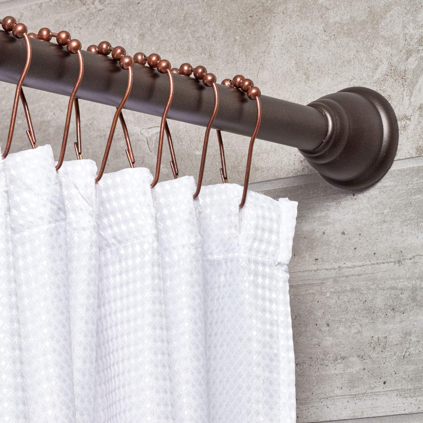 iDesign Steel Roller Shower Curtain Rings/Hooks - Bronze, Set of 12