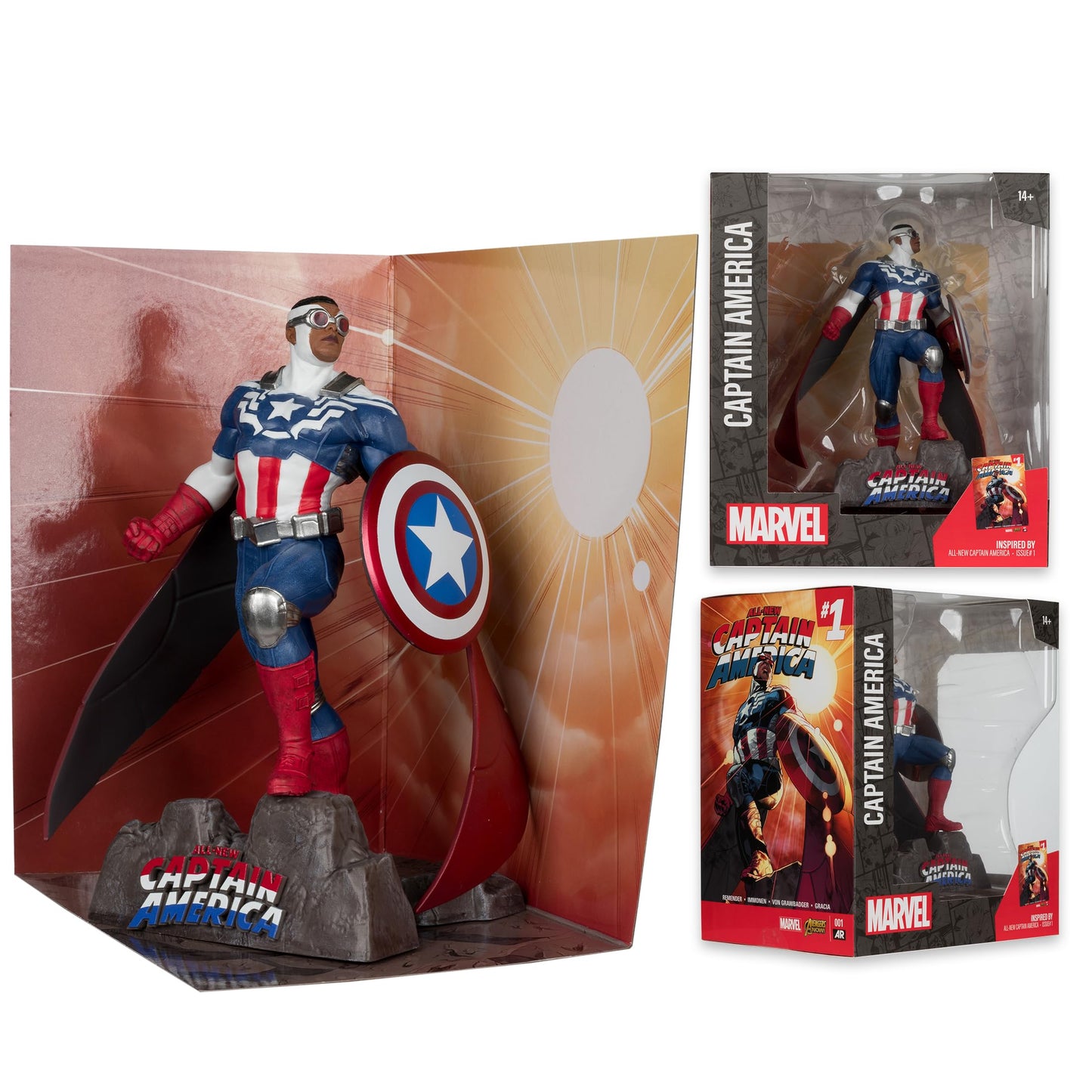 McFarlane Toys - Marvel Captain America 1:10th Scale Collectible with Scene (All-New Captain America #1)