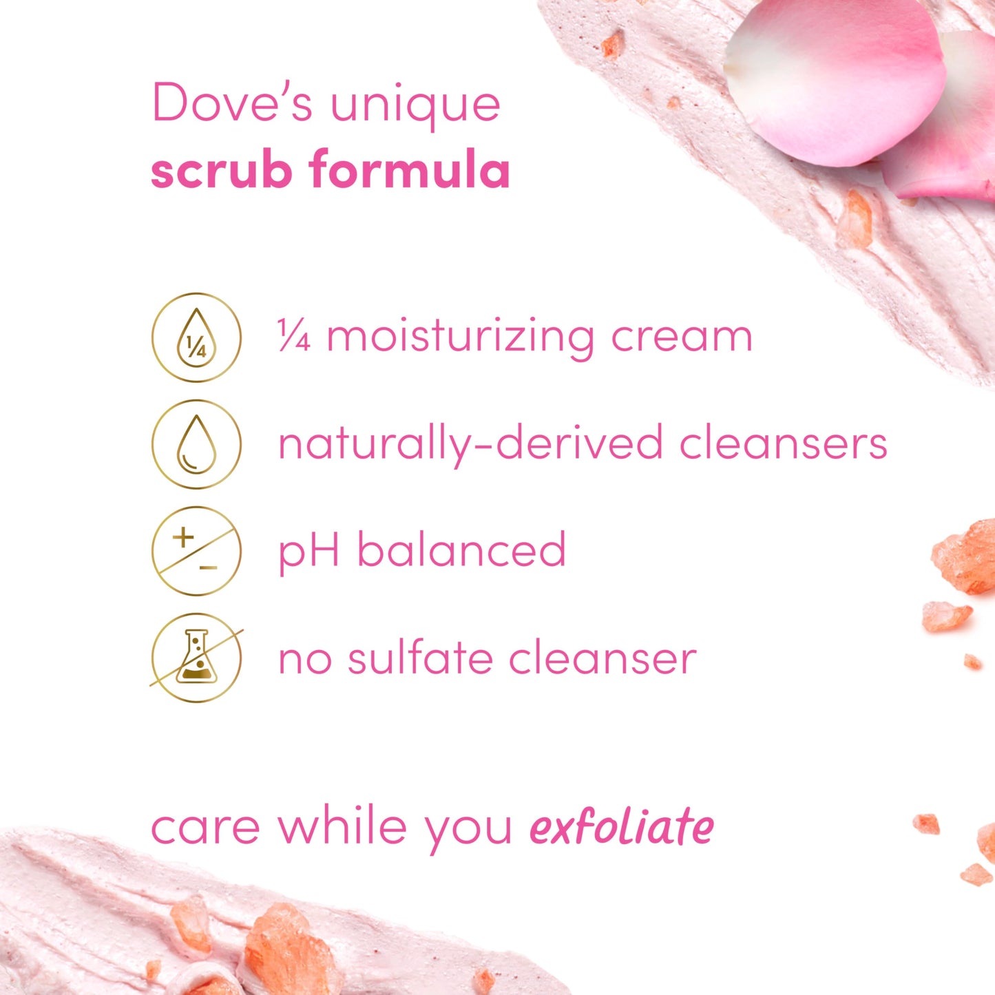 Dove Himalayan Salt & Rose Oil Body Scrub Exfoliates and Deeply Nourishes for Smooth, Radiant Skin 15 oz Beauty & Personal Care Dove